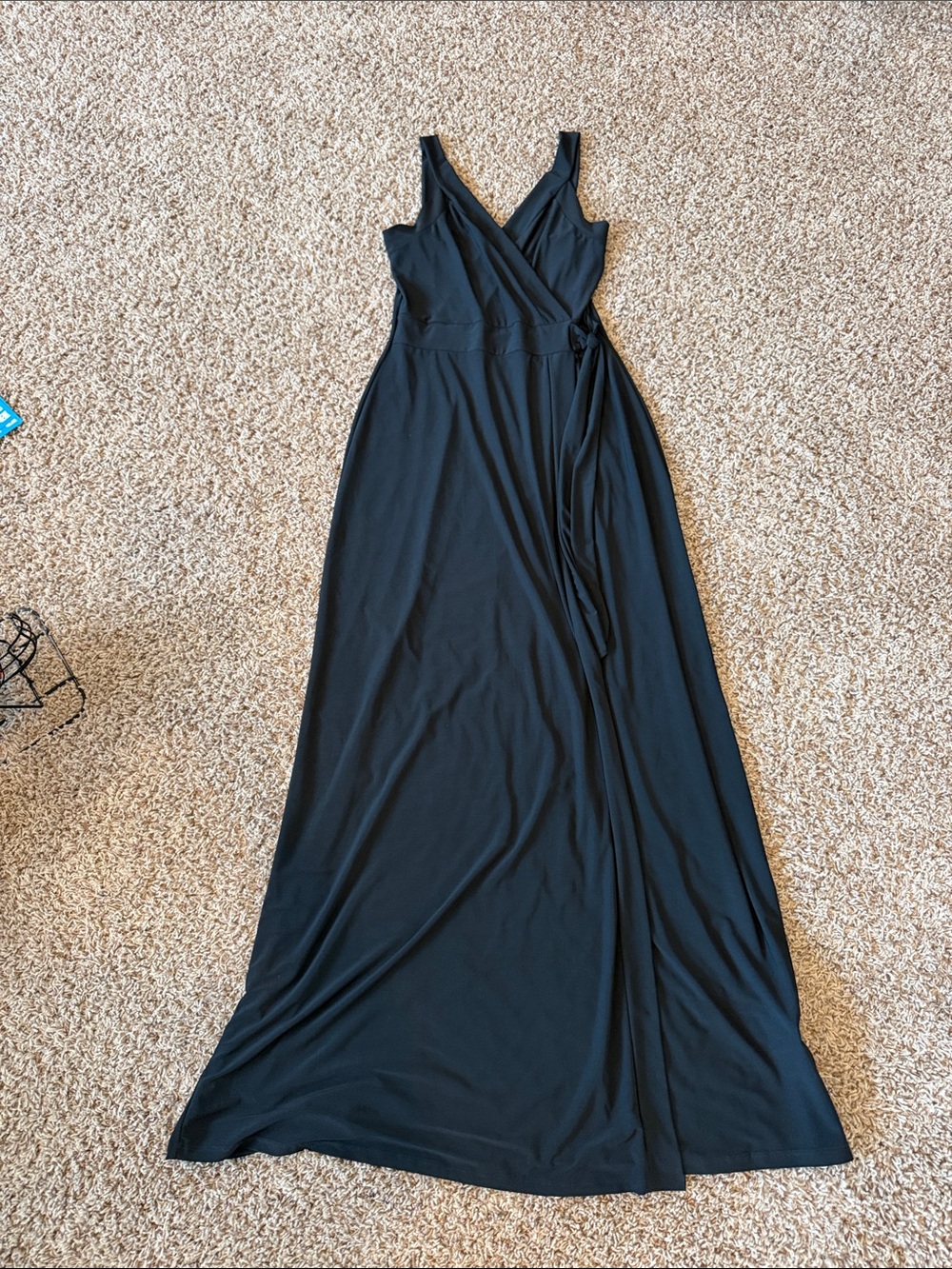 Le Lis Black Wrap-Style Maxi Dress